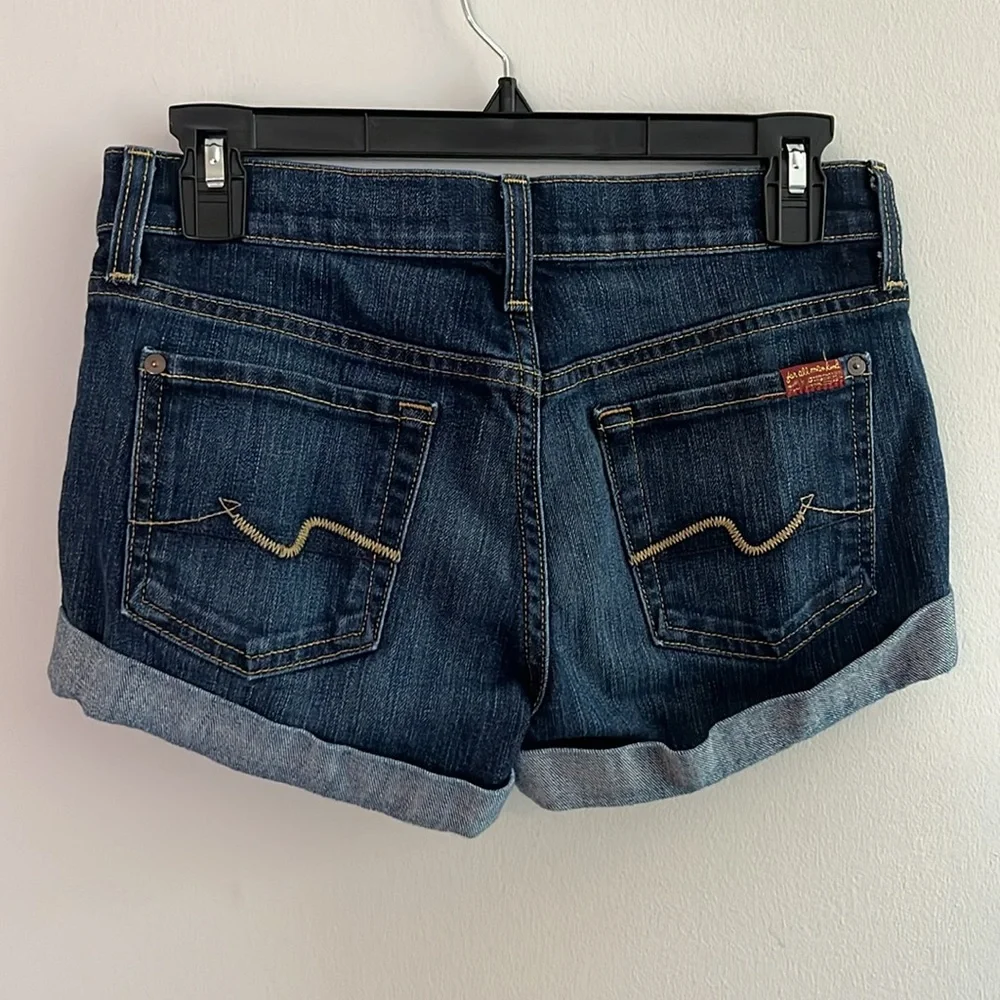 Seven For All Mankind cuffed denim mini shorts_3